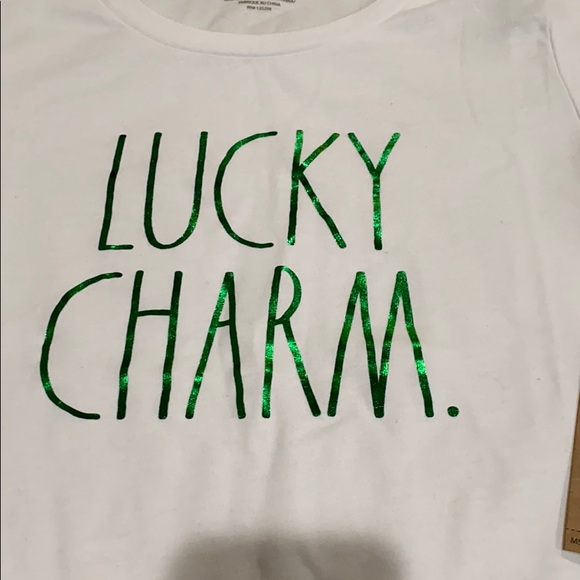 Last One! XS NWT Rae Dunn “Lucky Charm” T-shirt - Picture 2 of 5